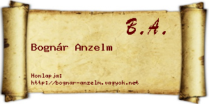 Bognár Anzelm névjegykártya